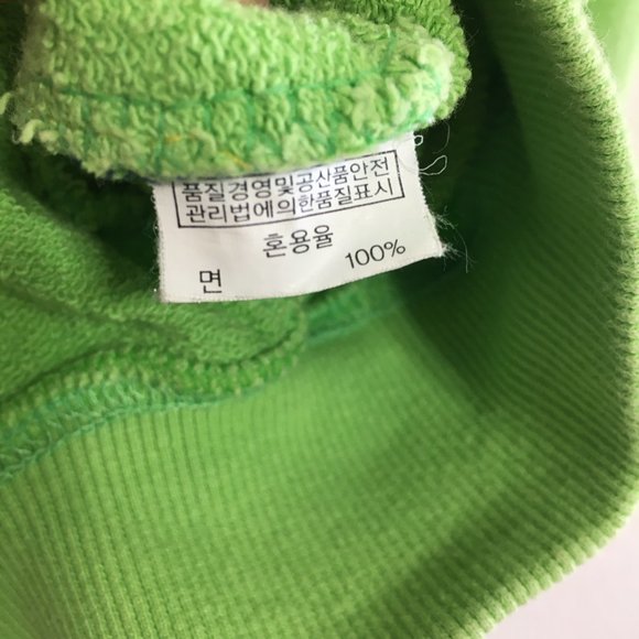 Y2K Loose Fit Korean Fashion Terry Cotton Sweatshirt Green Free Size - Picture 8 of 13